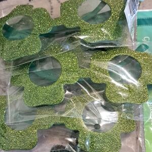 St. Patricks Day Glitter Party Glasses, BUNDLE ONLY 4 Pair